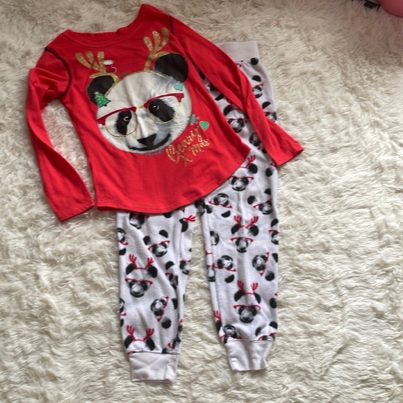 💕 Preloved Reindeer Panda PJs - Picture 1 of 5
